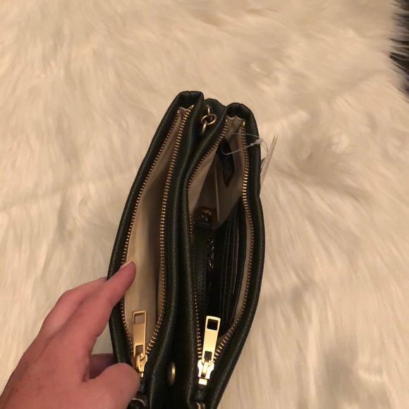 New Ann Taylor Green Leather Crossbody Bag - Picture 6 of 8